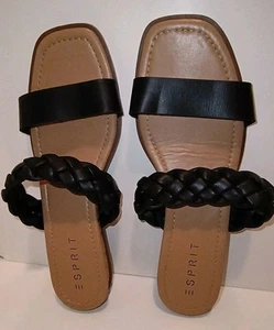 Esprit Women's Winsley Flat Slip On Sandals Shoes Black Size 9.5 - Picture 1 of 9