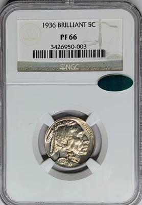 1936 Pr66 NGC Cac Brilliant Buffalo Proof - Image 1 of 2