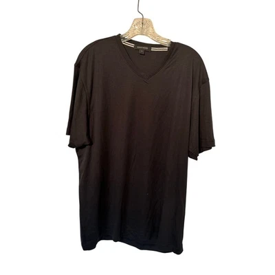 Oggi Moda Mens V Neck T Shirt Size XL Black Silky Italian Design Date Night - Image 1 of 3