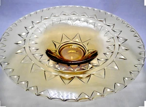 ART DECO - VAL SAINT LAMBERT -Joseph Simon-Grande coupe en cristal topaze - 1926 - Picture 1 of 12