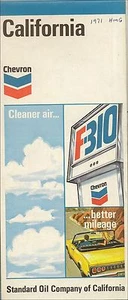 1971 CHEVRON F-310 GAS PUMPE Road Map CALIFORNIA Los Angeles Sacramento Yosemite - Bild 1 von 1