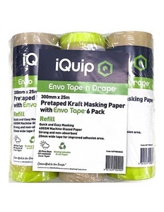 30 x Pre taped Masking Paper for painters 300mm x 25m wholesale price - Picture 1 of 5