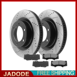 338MM Front E-Coating Brake Rotors + Brake Pads for Lexus GX460 Toyota 4Runner - Picture 1 of 7