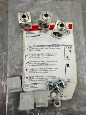 NEW ABB KXT3CUAL2C-3PC FRONT TERMINAL KIT FCCuAl 4AWG-300kcmil FOR XT3 3PC - Image 1 of 4