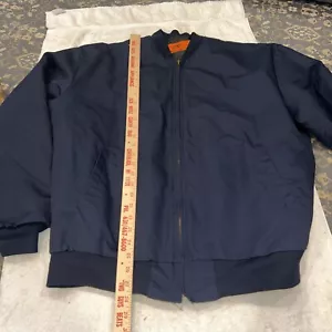 Nice! CINTAS 677-20 Men's Size XL Navy Blue Full Zip Lined Work Jacket - Picture 1 of 3