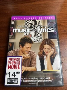 Music and Lyrics - Hugh Grant & Drew Barrymore (DVD, 2007, Full Screen) - Picture 1 of 3