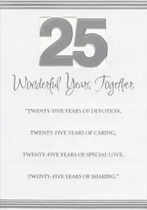 25 Wonderful Years Together Due Cut Window 25th Formal Wedding Anniversary Card - Picture 1 of 2