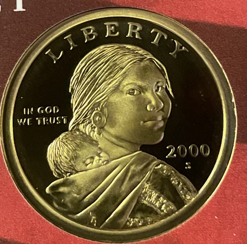 2000 S Proof Sacagawea Native American Dollar from Proof Set with Free Shipping Cover