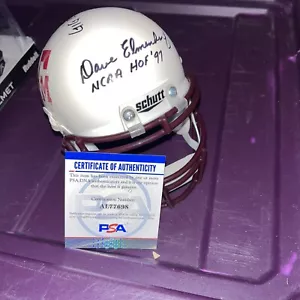 Mini casco firmato Dave Elmendorf Texas A&M College HOF 97 PSA DNA - Foto 1 di 2