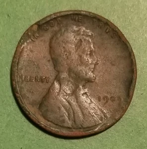 1909 VDB 1c Double Clip Planchet ?? Lincoln Wheat Cent - DUG coin - Picture 1 of 12