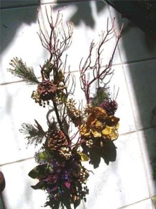 MANZANITA BRANCH Centerpiece, or Wreath Purple Poinsettia Bling! ~Christmas OOAK - Picture 1 of 1
