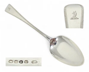 Antique Georgian 1806 Sterling Silver Dessert Spoon Old English Bead W Seaman - Picture 1 of 10
