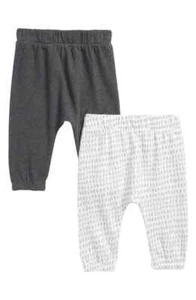 Nordstrom Babies 2-Piece Cotton Joggers Grey Micro Strokes/Grey Size 3M - Picture 1 of 6