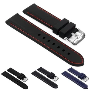Cinturino di ricambio in silicone 18Mm/20Mm/22Mm/24Mm cinturino sportivo orologio nuovo - Foto 1 di 16