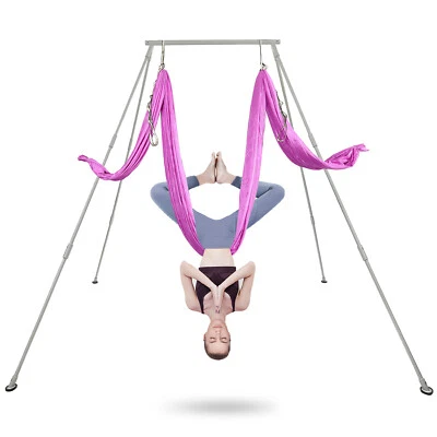 Soporte Aéreo Plataforma Portátil Yoga Columpio Barra con 20 Pies Seda 551lbs Carga Yoga Marco Foto 1 de 4