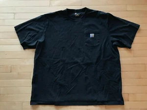 Mens Black Carhartt Pocket Tee Shirt Original Fit Sz 2XL Casual Work Wear - Picture 1 of 3