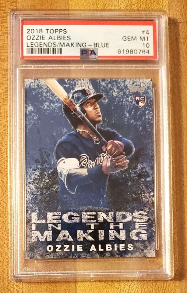 2018 Topps PSA 10 Gem Mint Ozzie Albies RC Legends in the Making Blue SP #4 - Image 1 of 2