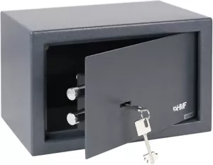 HMF Tresor Möbeltresor Doppelbartschloss anthrazit Gr.M Safe Hotelsafe Geldsafe - Bild 1 von 8