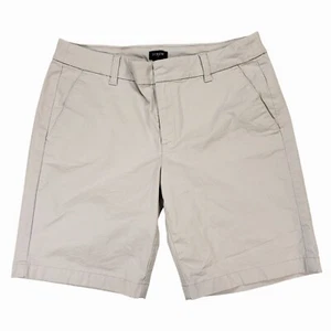 J. Crew Womens Chino Shorts Light Khaki Cotton Blend Classic Fit Size 8 - Picture 1 of 9