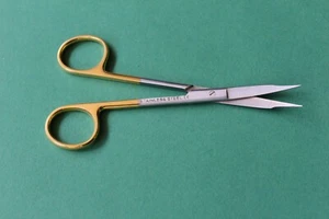 Irisschere OP Schere gebogen 13,5 cm chirurgische Schere - Bild 1 von 3