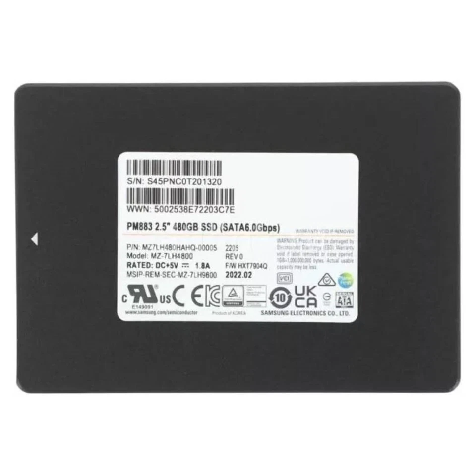 Samsung PM883 480GB SSD 2.5" 6Gbps SATA MZ7LH480HAHQ-00005 Solid State Drive - Image 1 of 2