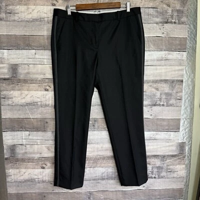 Brooks Brothers Red Fleece 羊毛混纺裤子黑色 Tux 长裤直筒 12 — 第 1/4 张图片