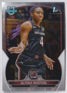 2023 Aliyah Boston Refractor Bowman Chrome University U Topps 1st Bowman #5 - Picture 1 of 2