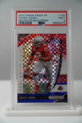 2020 Panini Prizm Draft Chase Young Prizm #130 Rookie RC 80/99 PSA 9 MINT - Image 1 of 2