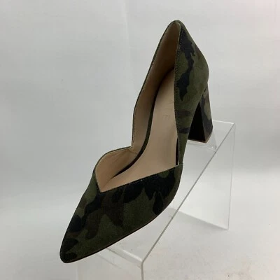 1.State Selim Tacones Verde Camuflaje Cuero Gamuza Punta Tacón Bloque Talla 9M Foto 1 de 4
