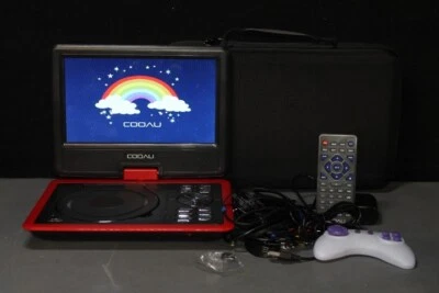 COOAU Reproductor de DVD Portátil con Pantalla Giratoria Grande HD de 9” ROJO Foto 1 de 4