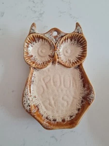 Fosters Keramik Eule Löffel Rest braun Vintage Wanddeko Cornish Pottery - Bild 1 von 2