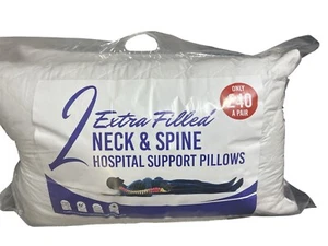 2 PACK Luxury Extra Filled Neck and Spine hospital Support Pillows - Picture 1 of 3