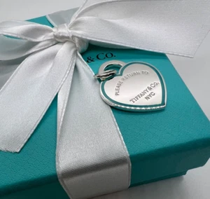 Return to Tiffany Blue Border Large Heart Charm for Pendant, Bracelet Silver 925 - Picture 1 of 7