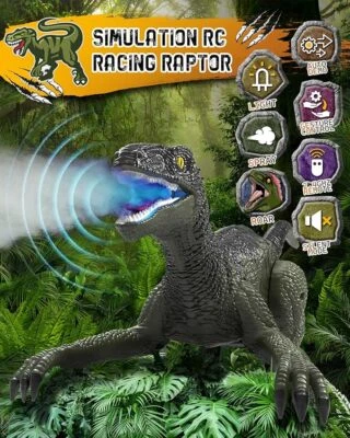 Eulogia RC Dinosaur Car for Kids, Walking Dinosaur Toy with 2-in-1 Remote, Gestu - Image 1 of 4