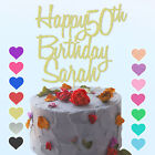Peronalised Glitter Happy Birthday Cake Topper Age & Name 16 18 21 30  40 50 60