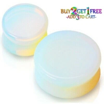 Par de tapones de piedra opalita de 8 g-25 mm medidores de doble llamarada oreja orgánica piedra lunar 1069 Foto 1 de 3