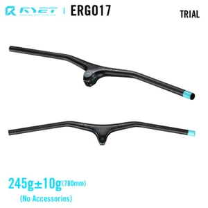 Manubrio e stelo MTB TRIAL XC -17° carbonio 1 1/8" manubrio integrato 780mm - Foto 1 di 18