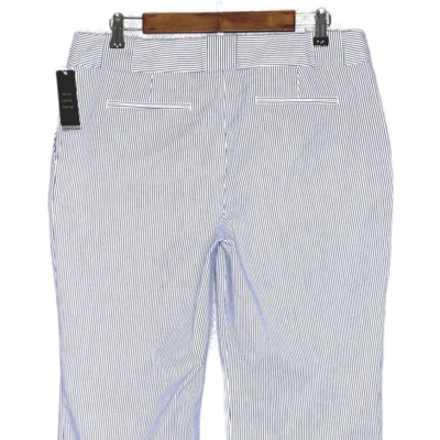 Atención Mujer Pierna Ancha Rayas Vestido Pantalones Talla 12 Elástico Relajado tiro Bajo Foto 1 de 4