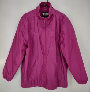 Totes Windbreaker Jacket Women's Size L Front Zipper Fleece Lined Pockets - Picture 1 of 9
