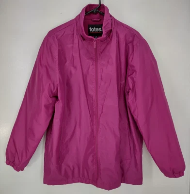 Totes Windbreaker Jacket Women's Size L Front Zipper Fleece Lined Pockets - Image 1 of 4