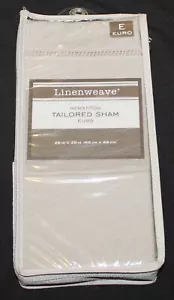NEW LinenWeave Hemstitch Euro Pillow Sham 26" X 26" - Gray - Picture 1 of 1