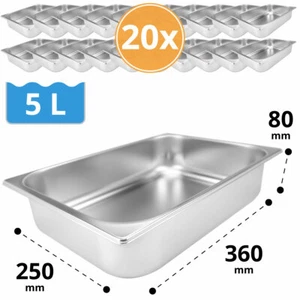 Depósito de hielo 5 litros 360x250x80mm acero inoxidable 20 piezas cuenco de hielo vitrina de hielo helado cafetería - Imagen 1 de 2