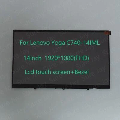 Lenovo Yoga C740-14IML 14.0" FHD Lcd Touch Screen+Bezel Assembly Type 81TC - Image 1 of 4