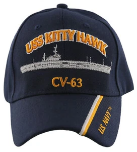 NEW! US NAVY USN USS KITTY HAWK CV-63 BALL CAP HAT NAVY - Picture 1 of 4