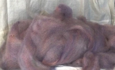 Romney variegated pastel lilac wool roving spinning weaving felting fiber arts - Image 1 of 3