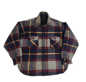 Men's Vtg 50s 60s JC Penney Towncraft Plaid Wool Cruiser Jacket Large Shacket - Picture 1 of 15