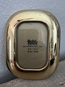 5” X 4” Solid Brass Frame Hand Polished & Laquer Coated Rounded Rectangle - Picture 1 of 7
