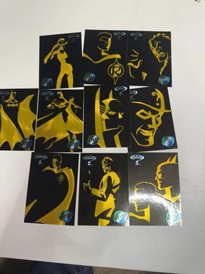 Fleer "Batman Forever" 1995 metal completo 10 cartas juego bláster dorado casi como nuevo Foto 1 de 4