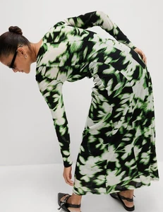 Marks & Spencer Womens Green Synthetic Midi A line Dress - M&S - Picture 1 of 12