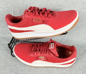 Puma California Schuhe Herren 10 rot weiß klassische Leder Sneaker 366608-07 - Bild 1 von 10